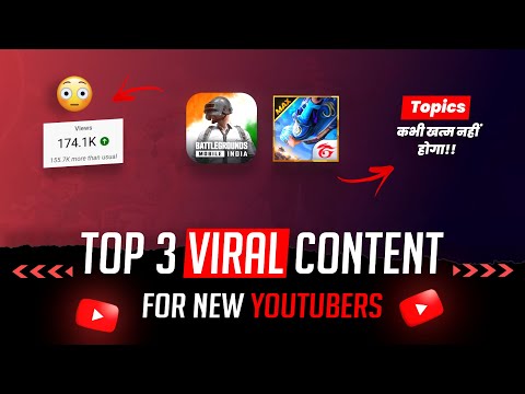 Top 3 Viral 🔥 Content in BGMI & Free Fire for New Youtubers | Youtube Videos Idea for Gaming Channel