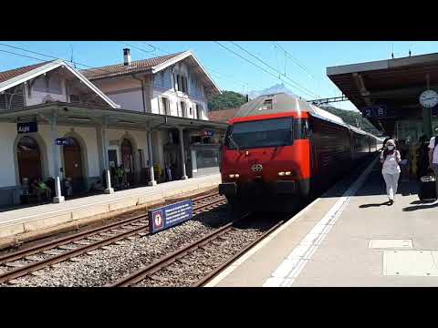 Treni alla stazione di Aigle / Trains à la gare de Aigle