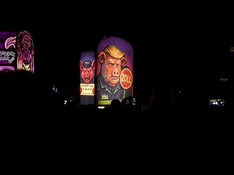 Video Thumbnail: Basel carnival lampoons Donald Trump with satirical glowing lanterns