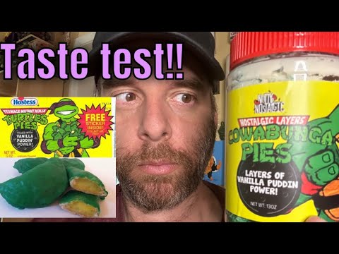 Does it taste like the real thing??? âCowabunga piesâ nostalgia taste test! TMNT hostess pies