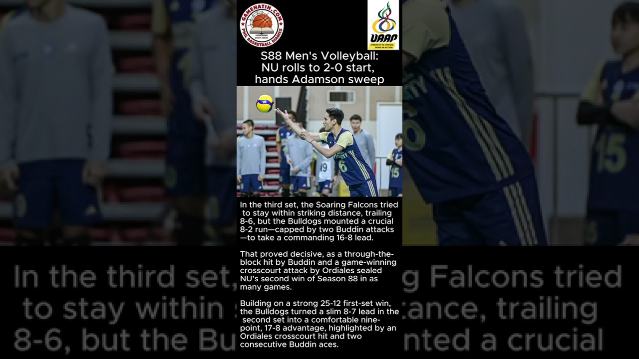UAAP Men's Volleyball: NU takes down Adamson in straight sets