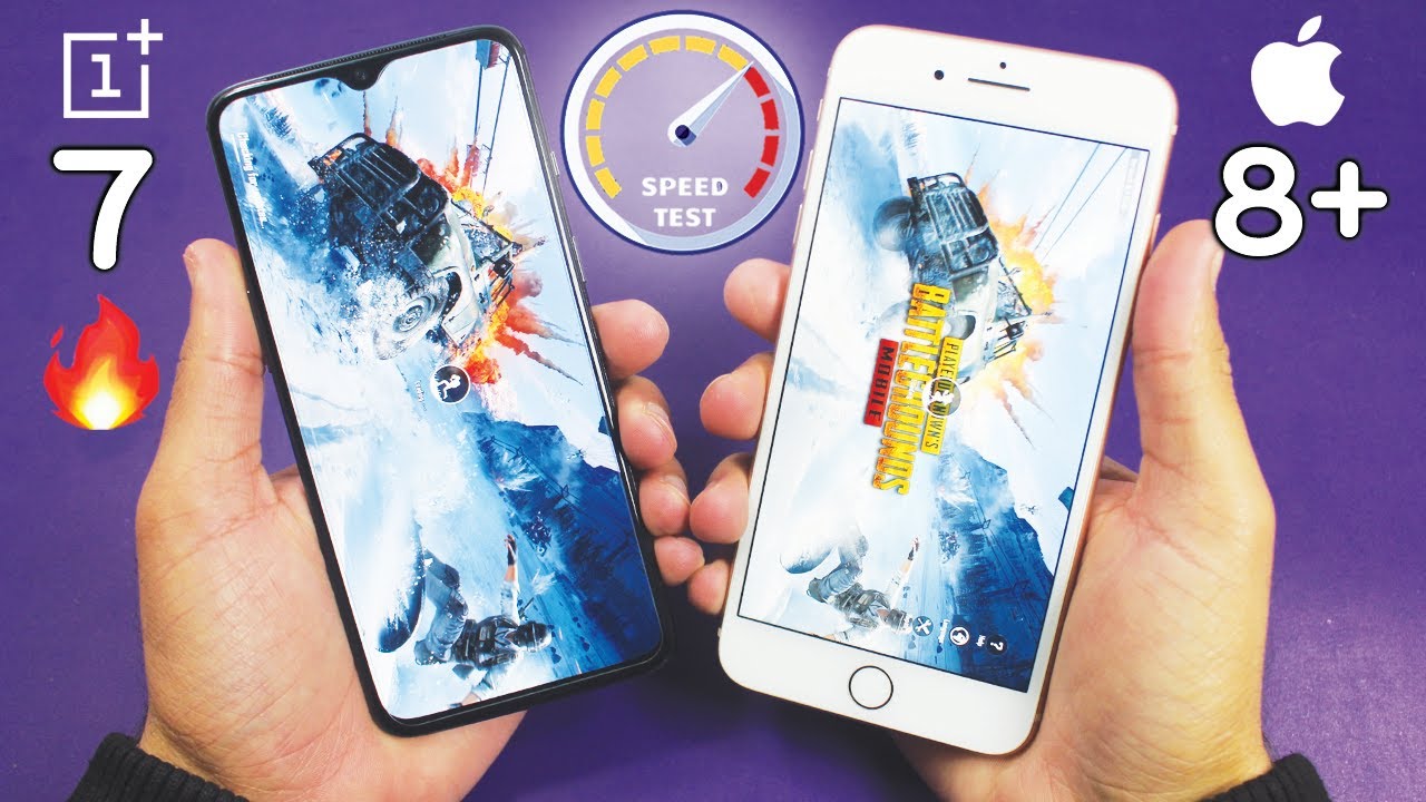 OnePlus 7 vs iPhone 8 Plus Speed Test! *WOW*🔥😱
