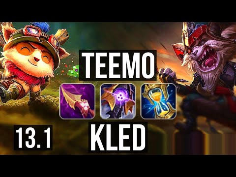 TEEMO vs KLED (TOP) | Rank 3 Teemo, 4.4M mastery, 1400+ games, 4/1/2 | EUW Master | 13.1