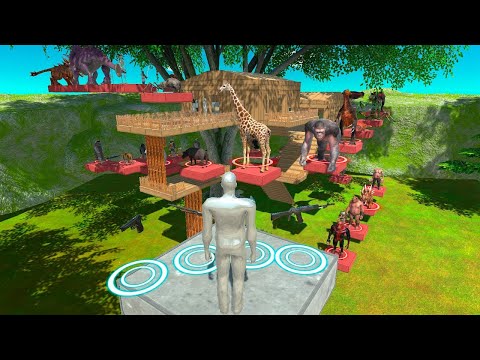 🔥FPS EXTREME PARKOUR ON THE FOREST LAND WITH OBSTACLES ALL UNITS - Animal Revolt Battle Simulator