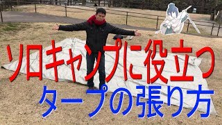 タープの張り方を紹介 ソロキャンプのタープ泊向け
