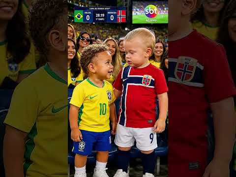 Quem sera que ganha? 🇧🇷 ou 🇳🇴? Claro que vai dar Brasil! 🏆🏆🏆 #foryou #foryoupage #football#copadomun