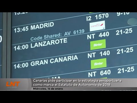 Canarias pide participar en la estrategia aeroportuaria como marca el Estatuto de Autonomía de 2018