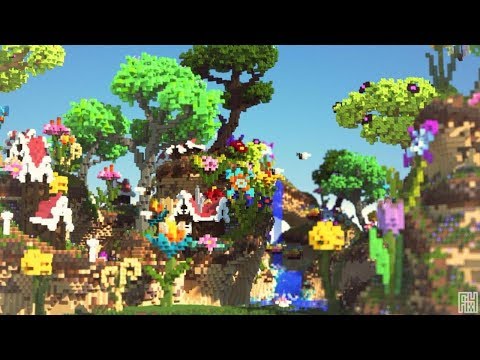 GeminiTay - Custom Flower Forest Biome | Fairy Village | Minecraft Timelapse