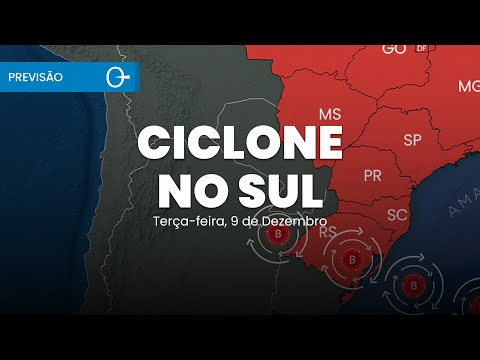 Ciclone Traz Temporais no Sul, com Chuva Forte em SP, RJ, MG, MS, GO e MT | Previsão 09/12/2025