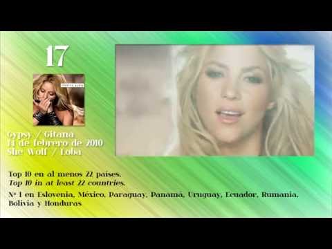 Shakira's Top 20 best-selling songs / las 20 canciones más vendidas de Shakira