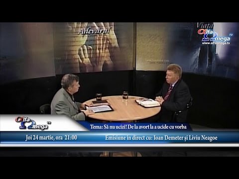 Emisiune în direct la Alfa Omega TV - Să nu ucizi! - Joi, 24 martie 2016, ora 21