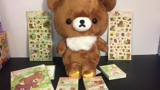 Rilakkuma &amp; Koguma Japanese Stationery Haul: Plushie, Stickers &amp; Memo Pads Honey Forest Series