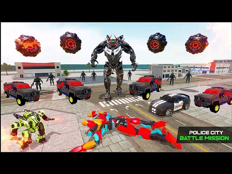 Flying Grand Police Car Transform Robot Games - Android Gameplay