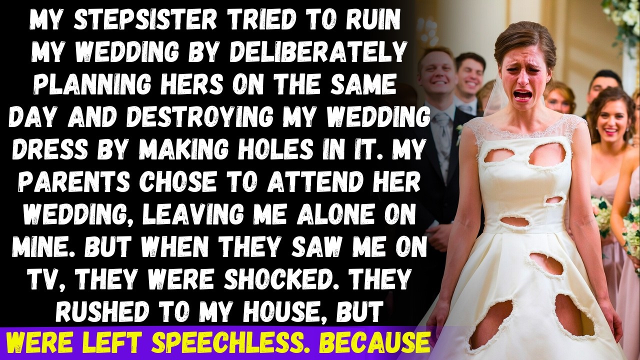 My stepsister tried to ruin my wedding by deliberately making holes in my wedding dress, but then..