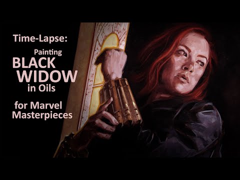Time Lapse: Painting Black Widow in oils for Marvel Masterpieces by David Palumbo