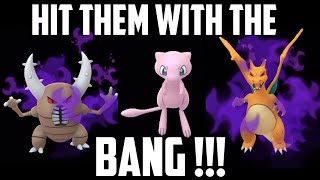 Hit them with the BANG!  stone edge Mew Double legacy shadow Charizard & Shadow Pinsir KEEP BOOMING