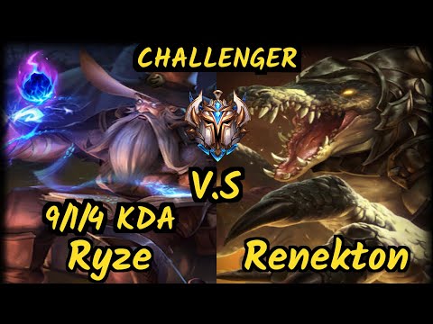 WE Poss (RYZE) vs RENEKTON - 9/1/4 KDA TOP CHALLENGER GAMEPLAY - KR