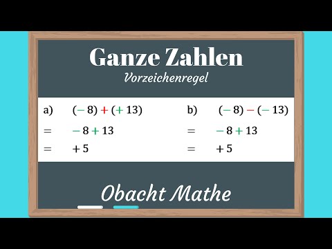 Ganze Zahlen: Vorzeichenregel | Klammern weglassen | ganz einfach erklärt | ObachtMathe