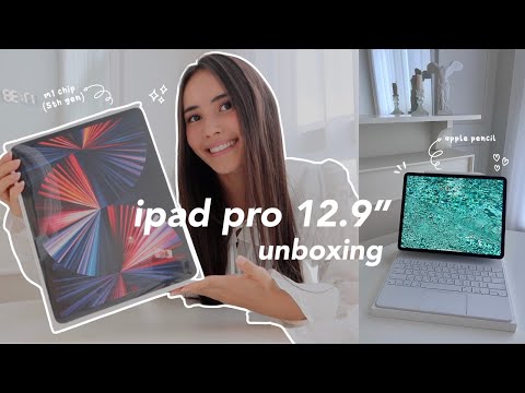 📦 iPad Pro 12.9" M1 chip unboxing  apple pencil 2, magic keyboard + accessories 🌷(asmr & aesthetic)