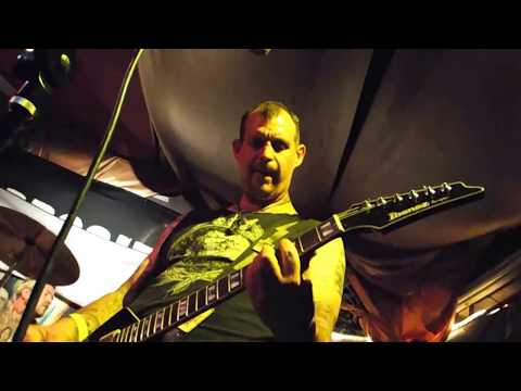 Clusterfux playing "Lies," & "Usurper," at 7th Circle on July 17, 2018