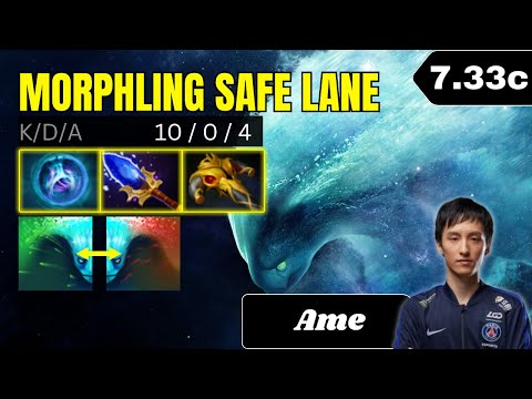 PATCH 7.33c - Ame Morphling Safe Lane Gameplay - Dota 2 Full Match Gameplay