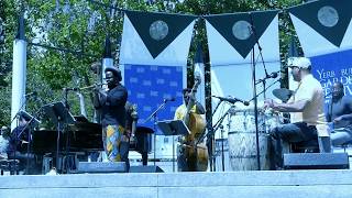 Yosvanny Terry with Ambrose Akinmusire at Yerba Buena Gardens (July 2018)