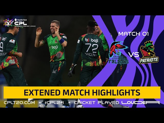 Extended Highlights | Antigua and Barbuda Falcons vs. St Kitts and Nevis Patriots | CPL 2024 Extended Highlights | Antigua and Barbuda Falcons vs. St Kitts and Nevis Patriots | CPL 2024