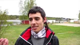 Cyclist Sandro in Luleå Swedish Lapland