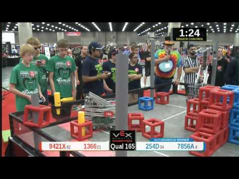 2015 VRC Tech Q165 - 9421X 1366 vs 254D 7856A - 68 to 85 - VEX Worlds 2015 - Technology Division
