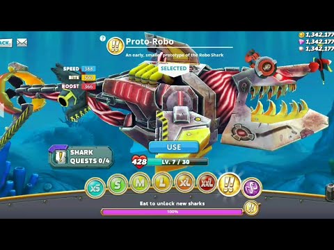 Robo Shark evolution to Proto Robot shark Unlocked | Hungry Shark World - android Gameplay