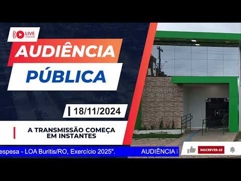 AUDIÊNCIA PÚBLICA    LOA Buritis RO, Exercício 2025   Projeto de Lei nº 293 2024