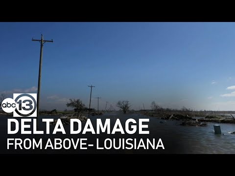 Delta's impacts on Louisiana as seen from the air