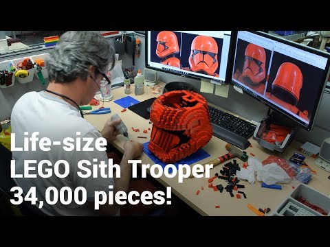 TIME LAPSE of a 34,000-piece life-size LEGO Star Wars Sith Trooper being made!