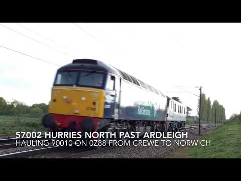 DRS 57002 hurries north past Ardleigh on 0Z88