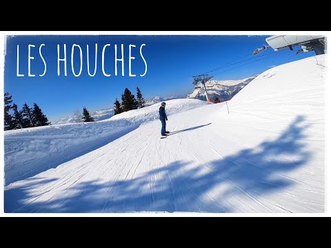 Skiing on the blue slopes of Les Houches, Chamonix.