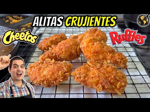 Como hacer ALITAS Cubiertas de RUFFLES, CHEETOS y DORITOS | Cocina Universal