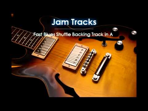 Fast Blues Shuffle Guitar Backing Track in A