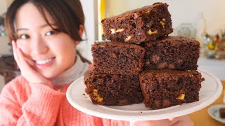 【焼くまで5分】濃厚チョコとろける!悪魔のブラウニーの作り方!