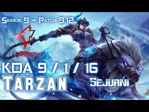 GRF Tarzan SEJUANI vs ELISE Jungle - Patch 9.12 KR Ranked