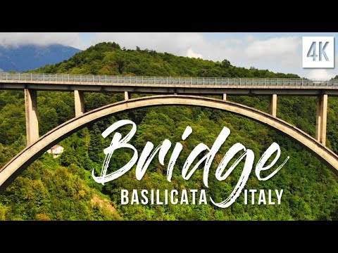A Bridge on green valley, Ponte di Lagonegro Basilicata Italy | 4K drone footage, DJI Mavic Air