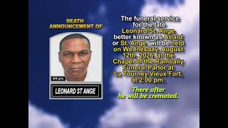 Leonard St  Ange ~ Short Obituary
