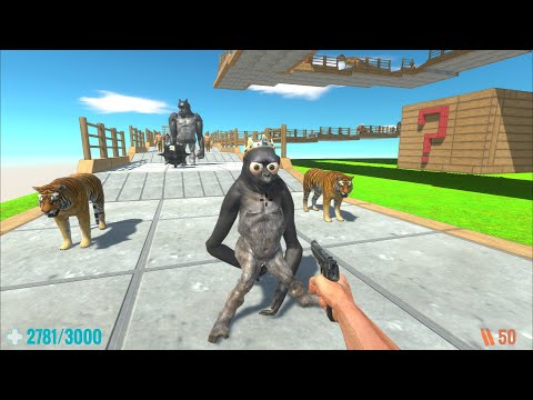 FPS Avatar vs every animals on a dangerous path- Animal Revolt Battle Simulator