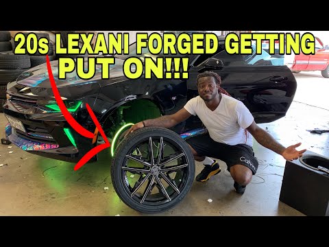 CAMARO GETS SOME NEW LEXANI FORGED WHEELS PUT ON!!!