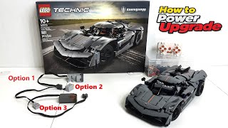 How to Build and Motorize Lego Technic 42173/42184 MOC Koenigsegg Jesko Absolut Hypercar RC PF (4K)