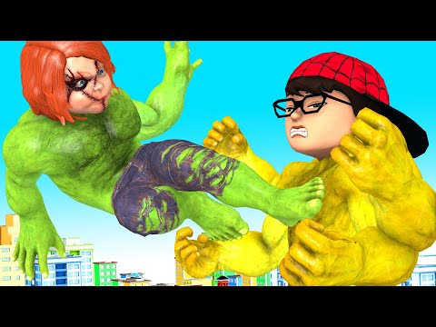 Papa Nick Transform NickHulk Six Hands vs Giant Zombie Chucky - Scary Teacher 3D Happy ending story