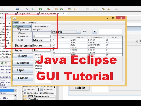 Java Eclipse GUI Tutorial 21 How to Use JMenuBar JMenu JMenuItem JComboBox JRadioButton