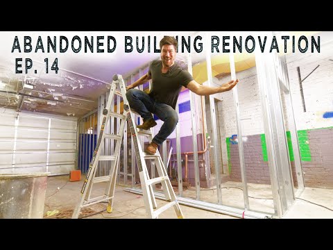 Ep. 14 GARAGE & KITCHEN FRAMING || Abandoned Building Renovation