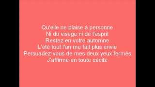Daniel Bélanger - Les Deux Printemps (Lyrics)