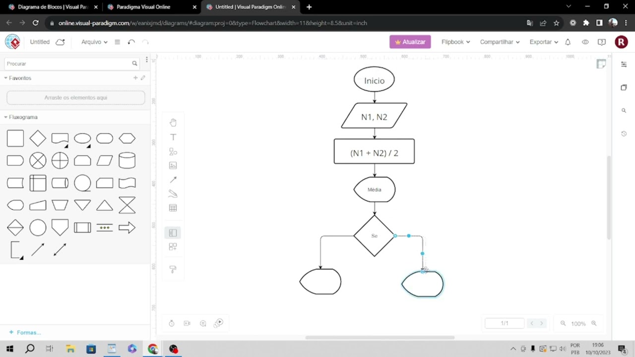 Diagrama de Blocos para o Portfólio (Lógica e Matemática Computacional) Passo a Passo