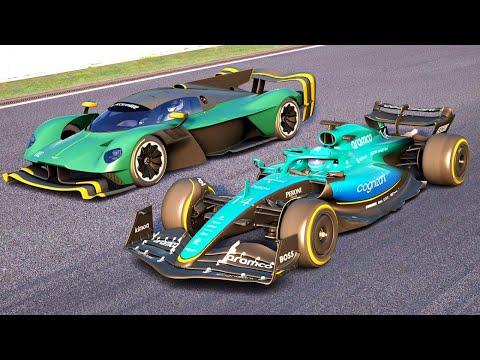 Aston Martin F1 2023 AMR23 vs Aston Martin Valkyrie AMR Pro Hypercar at Spa-Francorchamps Circuit